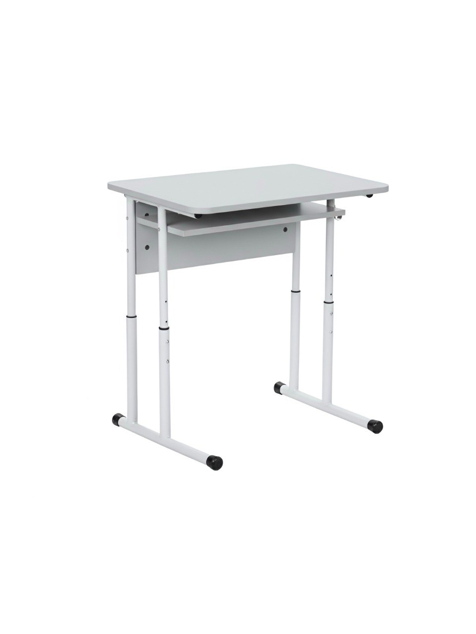 Учнівський 1-місний стіл із полицею (ЛДСП) на круглій трубі, № 4-6, АНШАР ГРУП (0163)